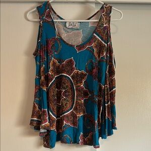 Women's Teal Paisley Top